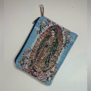 Colorful woven Zipper Pouch virgin Guadalupe